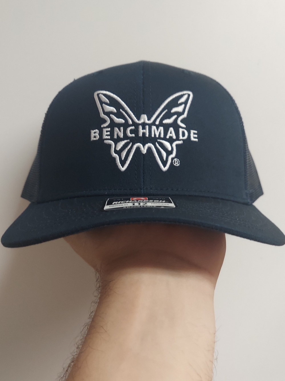 Benchmade Navy Butterfly Logo Trucker Hat